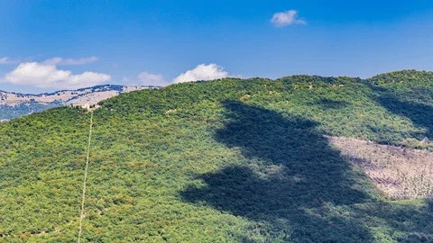 Time-lapse of Abruzzo landscape, clouds shadow on mountains Stock Footage 93710883