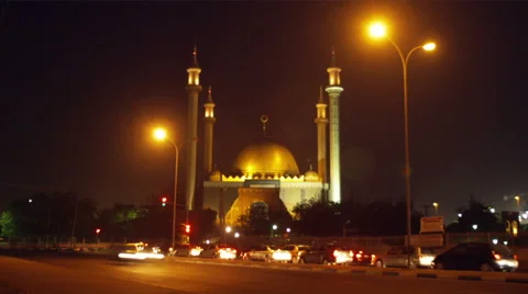 Time-lapse Abuja Central Mosque Stock Footage 45881196