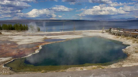 Time Lapse of Abyss Pool at West Thumb Geyser Basin in Yellowstone National Park Stock Footage 57206133