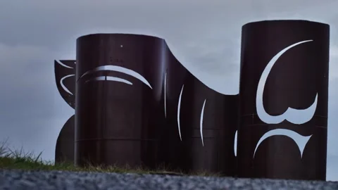 Time lapse activity around Sydney park's The Trail sculpture 4K Stock Footage 235262847