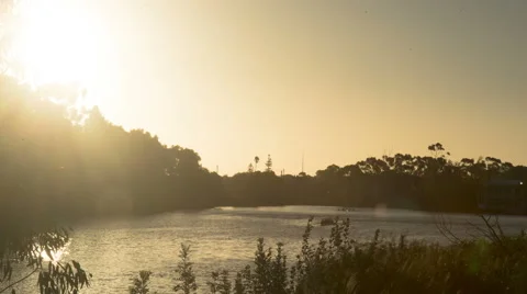 Time lapse of Adelaide rowers at dusk in 4k Stock Footage 47951697