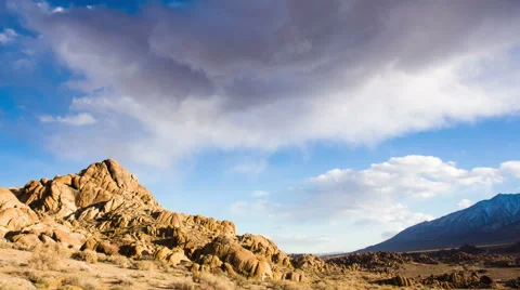 Time Lapse - Aerial View of Clouds Moving over Alabama Hills, California Vídeos de archivo 47859824