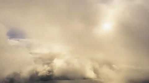 Time lapse aerial view up from the clouds to the sky in motion. Stock Footage 139519665