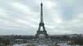 Time Lapse Aerial View of Eiffel Tower in Paris, Champ de Mars HD Footage