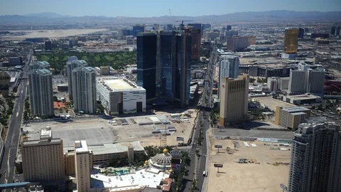 Time Lapse Aerial View Establishing Shot of Las Vegas Skyline Iconic USA Symbol Stock Footage 109309861