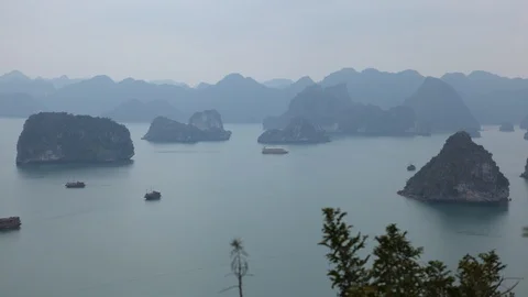 Time Lapse Aerial View of Ha Long Bay Amazing Landscape Exotic Vietnam Nature Stock Footage 106442702