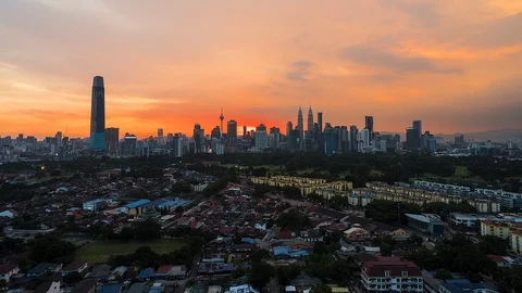 Time Lapse Aerial View Of Kuala Lumpur City. Stock Footage 110365587