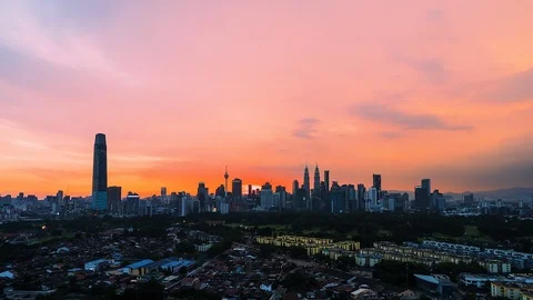 Time Lapse Aerial View Of Kuala Lumpur City. Stock-Footage 110366699