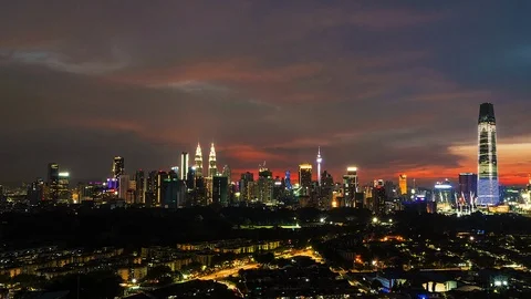 Time Lapse Aerial View Of Kuala Lumpur City. Stock Footage 110367261