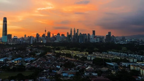 Time Lapse Aerial View Of Kuala Lumpur City. Stock Footage 110370857