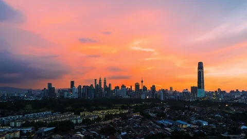 Time Lapse Aerial View Of Kuala Lumpur City. Stock-Footage 110371999