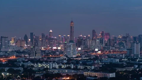 Time-lapse aerial view of modern office buildings Stock Footage 71620353