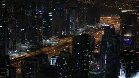 Time lapse aerial view Sheikh Zayed Road with Dubai Marina Video stock 45748674
