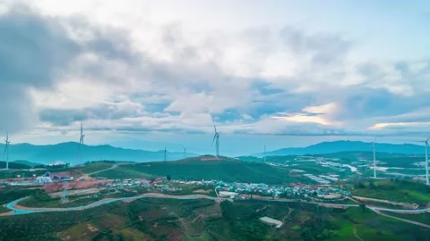 Time lapse aerial view top hill Stock Footage 197735499
