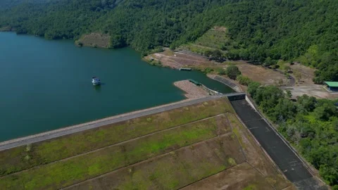 Time lapse Air Itam Dam supplying drinking water. Best aerial view drone Stock Footage 331355698