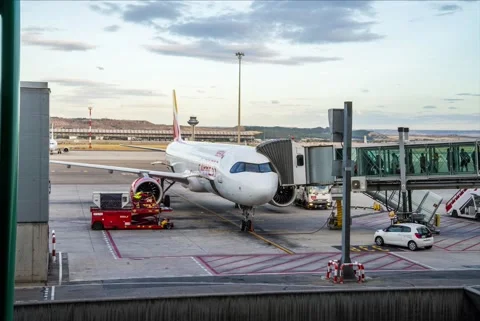 Time lapse of an airplane being prepared Stock Footage 233829975