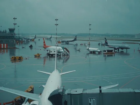 Time lapse of Airport. 4K Stock Footage 79836627