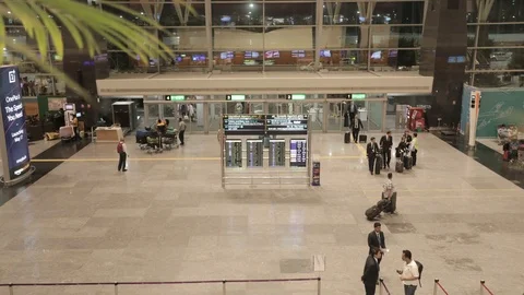 Time Lapse Airport Passengers  Stock Footage 100063297