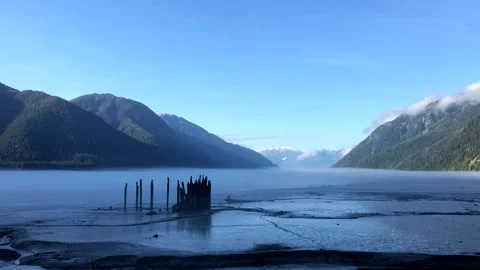 Time Lapse Alaskan Landscape - Clouds Over Mountains - Tide - Fog 스톡 동영상 159449178