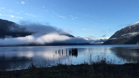 Time Lapse Alaskan Landscape - Clouds Over Water - Tide - Fog Stock Footage 163614946