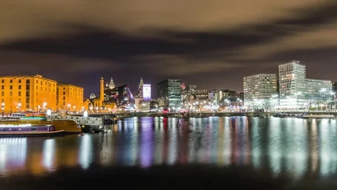 Time Lapse In Albert Dock, Liverpool Stock Footage 73101278