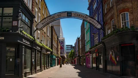 Time lapse of almost empty Carnaby Street, London Stock Footage 131724116