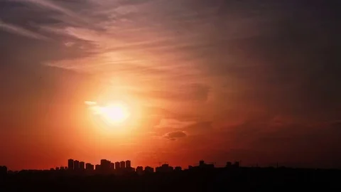 Time lapse amazing sunset Stock Footage 79189286