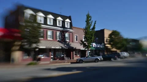 Time Lapse and Tilt Shift Shot of Traffic in downtown Beaver, PA Stock Footage 58015325