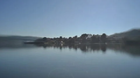 Time Lapse and Tilt Shift Shot of Barge Moving Down the River Stock Footage 58015790