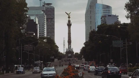 Time Lapse Angel de la Independencia, Mexico City Stock Footage 94594307