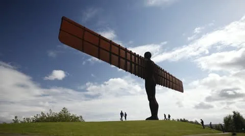 Time lapse of the Angel of the North  Stock Footage 21011673