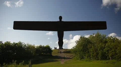 Time lapse of the Angel of the North  Stock Footage 21011815