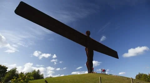Time lapse of the Angel of the North  스톡 동영상 21012148