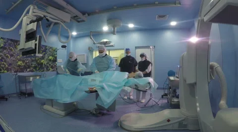 Time lapse of Angiography operation (general plan,static shot of surgery, 4k) Stock Footage 48950095
