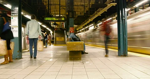 Time-lapse of anonymous crowd - city at rush hour Stock Footage 53859195