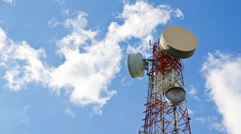 Time lapse antenna communication tower and blue sky Stock Footage 23624575
