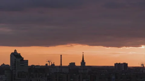 Time Lapse. Apocalyptic cityscape during an earthquake Stock-Footage 166049822