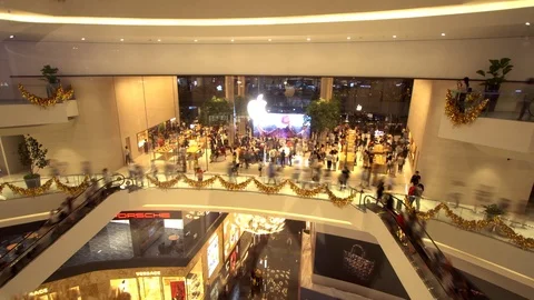 Time lapse Apple official store at Icon Siam shopping mall. Stock Footage 100576422