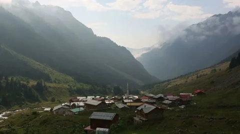 Time lapse of approaching fog in black sea ( Karadeniz ) region valley of Ana Stock Footage 51654223