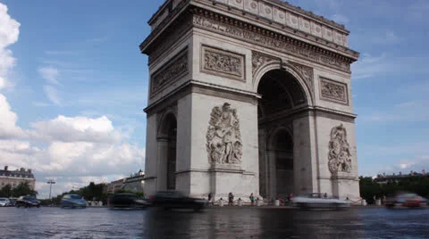 Time lapse of the Arc de Triomphe in Paris France Stockbeeldmateriaal 26150962