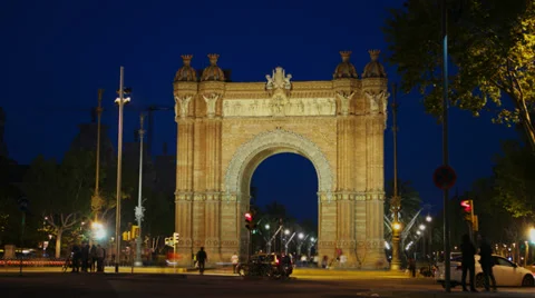 Time Lapse Arc de Triomphe at sunset Stock-Footage 37347820