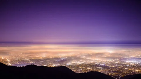 Time Lapse - Ariel Night View of the City with Fireworks Stock Footage 53553860