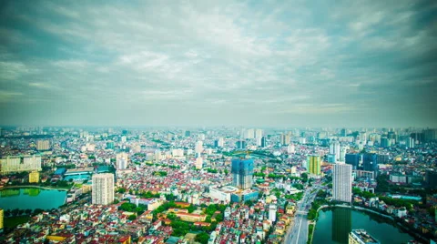 Time Lapse - Ariel View of Downtown Hanoi, Vietnam 動画素材 55655643