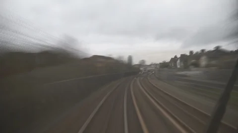 Time lapse. The arrival and departure of a train in the city. Stock Footage 102495869