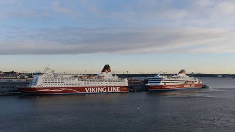 Time lapse of arriving m/s Viking Xprs of Viking Line to Helsinki, Finland Video stock 71587267