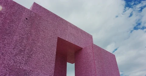 Time-lapse of an Art installation at Desert X in Palm Springs, California Stock Footage 115070014