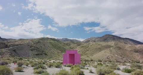 Time-lapse of an Art installation at Desert X in Palm Springs, California Stock Footage 115804458
