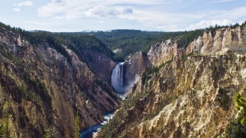 Time lapse of Artists Point in Yellowstone Stock Footage 79587072
