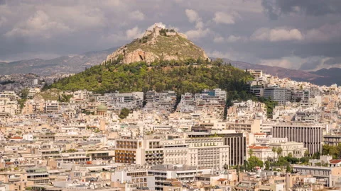 Time lapse from Athens, Greece with a view at Lykavitos hill Stock Footage 220543108
