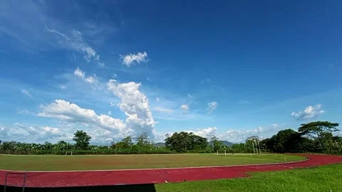 Time Lapse on athletic field with nature background Stock Footage 161090356